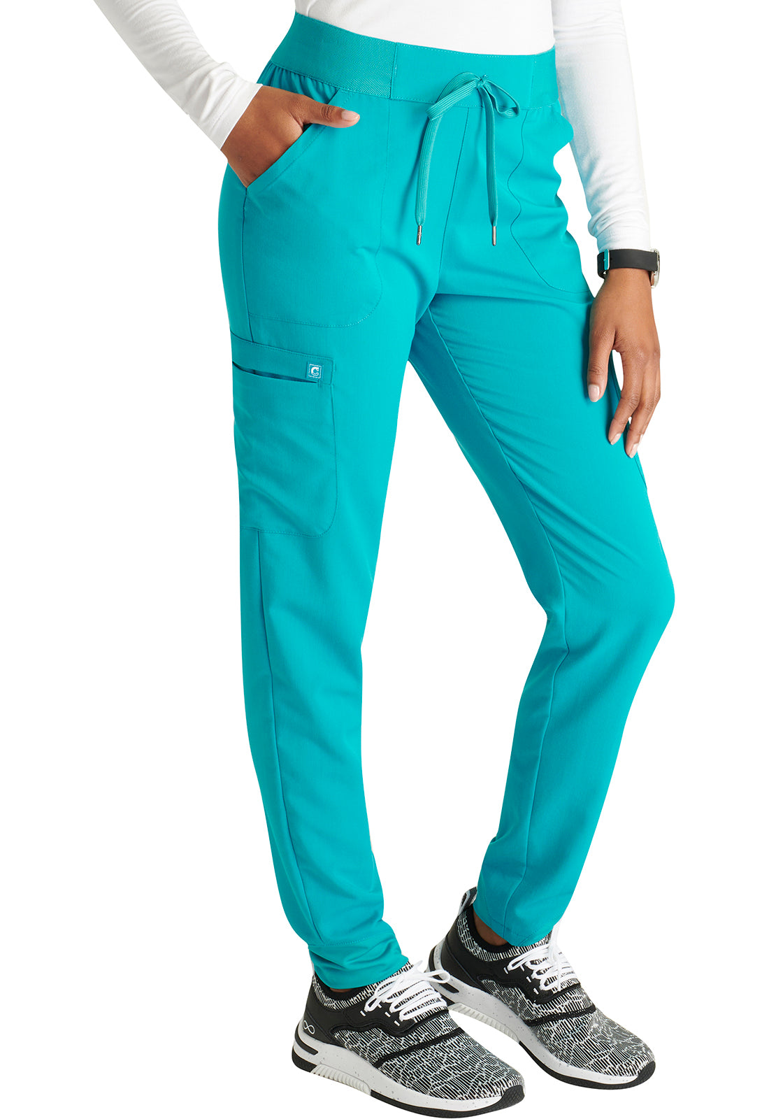 Women's Cherokee Atmos Mid Rise Pull-on Jogger - Teal Blue