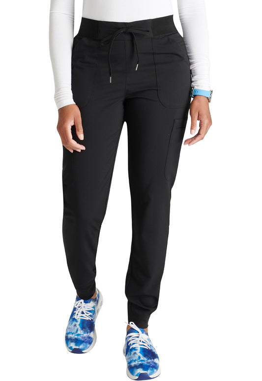 Women's Cherokee Atmos Mid Rise Pull-on Jogger - Black