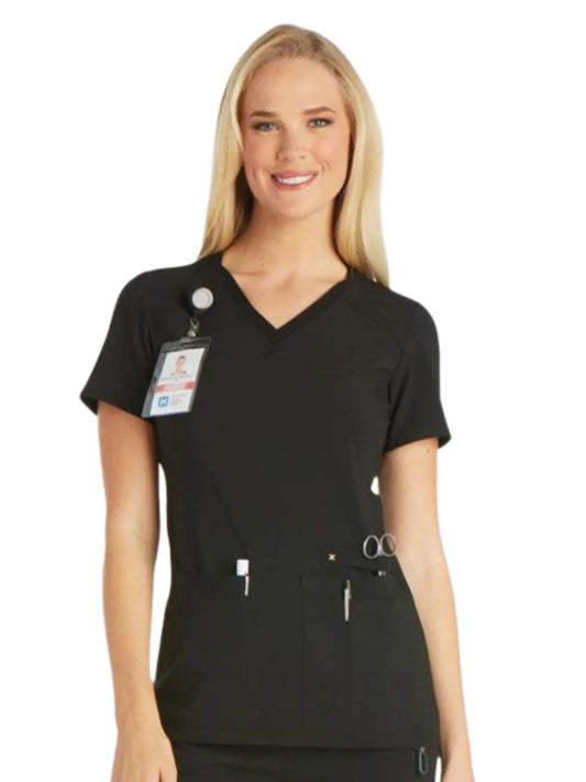 Cherokee Women's iFlex V-Neck Panel Top - Black