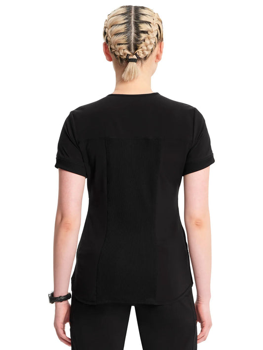 Women's Infinity Zip Front V Neck Top