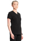 Women's Infinity Zip Front V Neck Top