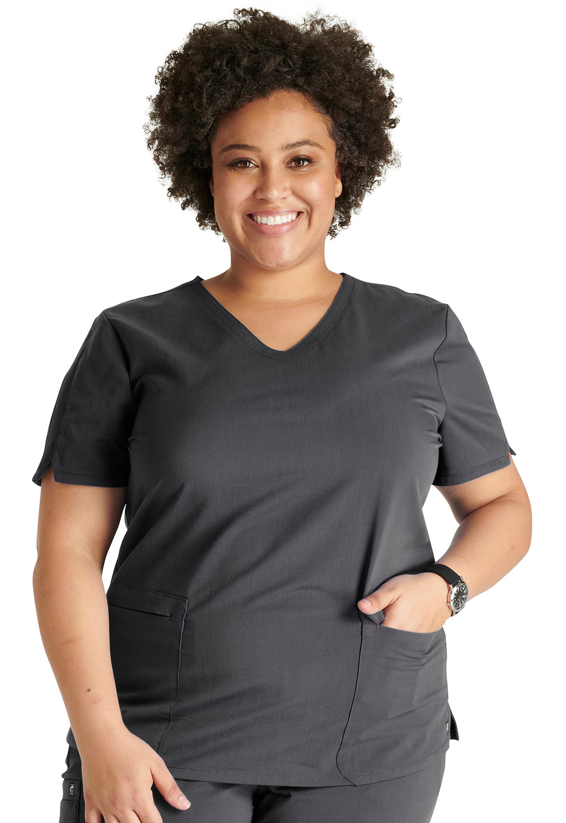 Women's Cherokee Atmos V-Neck Top - Pewter