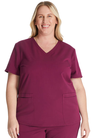 Women's Cherokee Atmos V-Neck Top - Wine