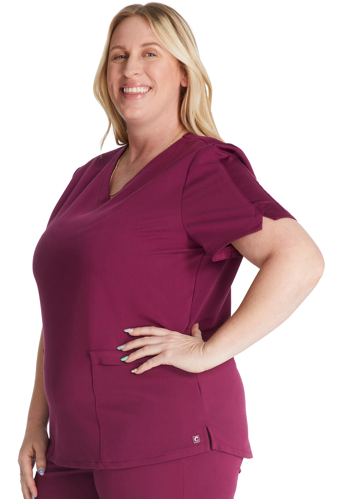 Women's Cherokee Atmos V-Neck Top - Wine