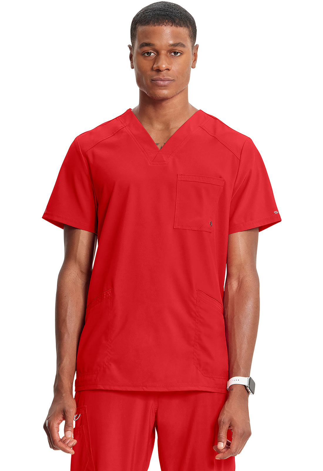 Men's Infinity V-Neck Top - Red