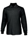 Plain Colour Poly Face Cotton Backing L/S Polo