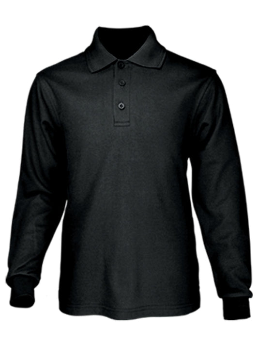 Plain Colour Poly Face Cotton Backing L/S Polo