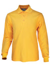 Plain Colour Poly Face Cotton Backing L/S Polo