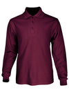 Plain Colour Poly Face Cotton Backing L/S Polo
