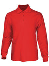 Plain Colour Poly Face Cotton Backing L/S Polo