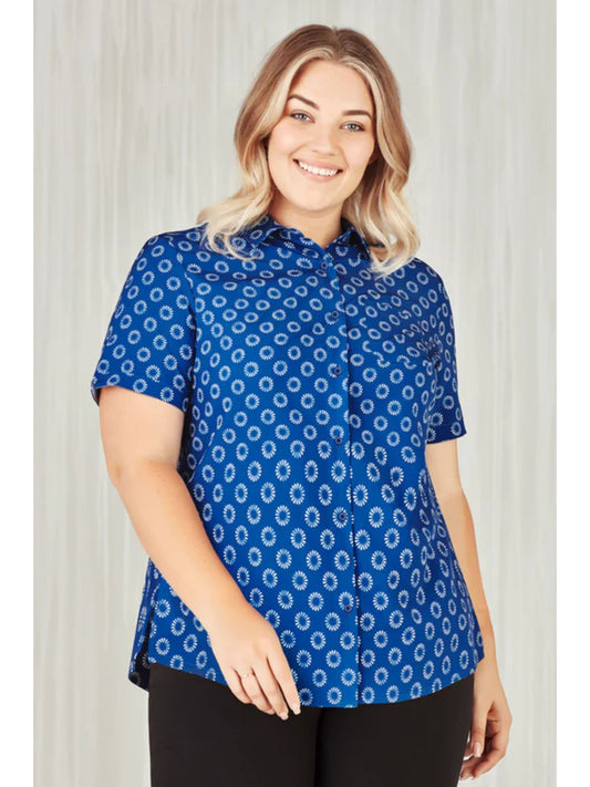 Womens Florence Daisy Print Short Sleeve Shirt