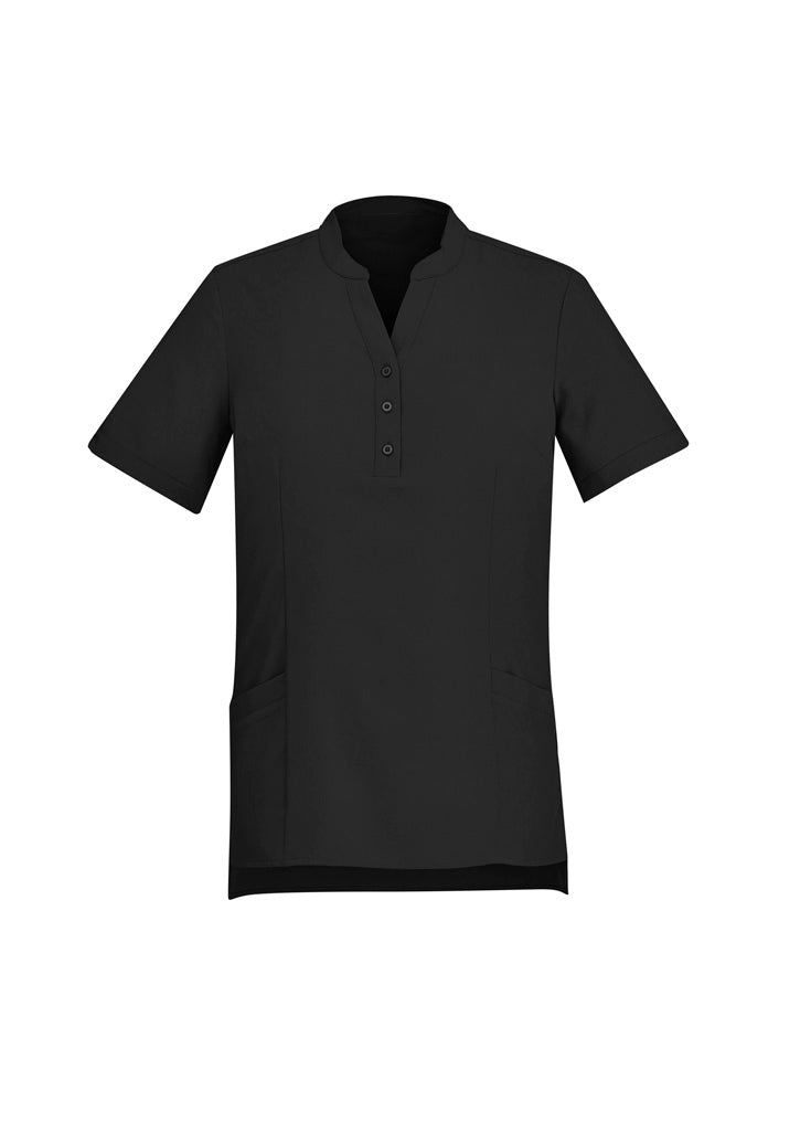 Women's Plain Short Sleeve Tunic - Black