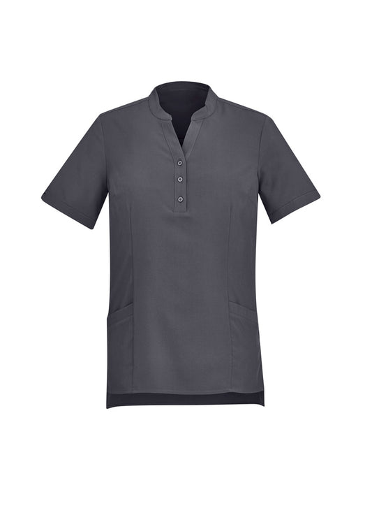 Women's Plain Short Sleeve Tunic - Charcoal