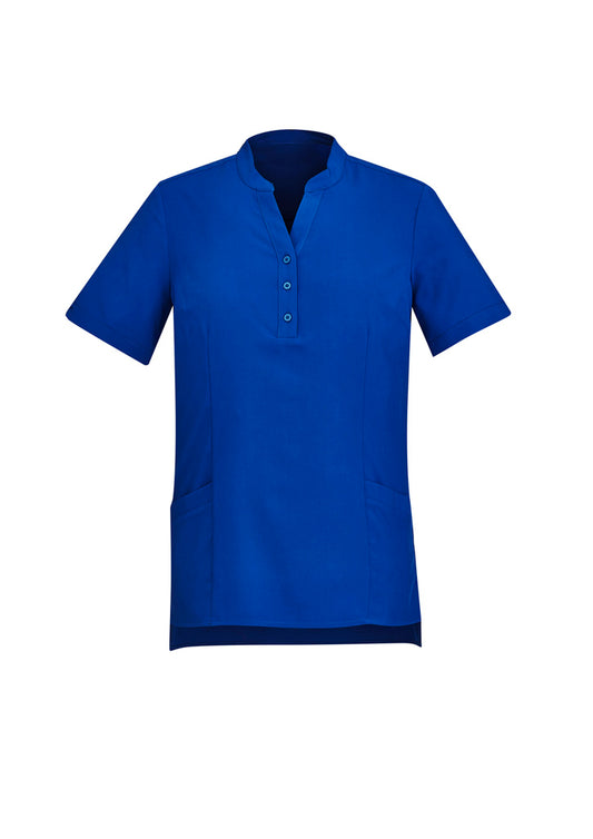 Women's Plain Short Sleeve Tunic - Electric Blue