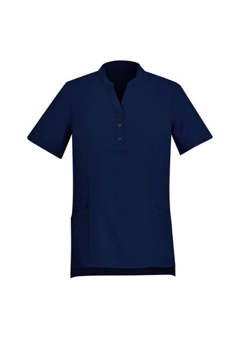 Women's Plain Short Sleeve Tunic - Navy