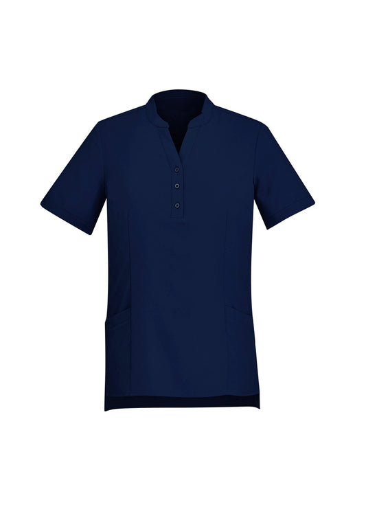 Women's Plain Short Sleeve Tunic - Navy