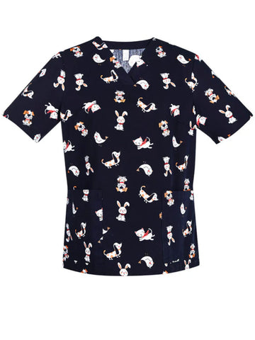 Best Friends Womens Scrub Top