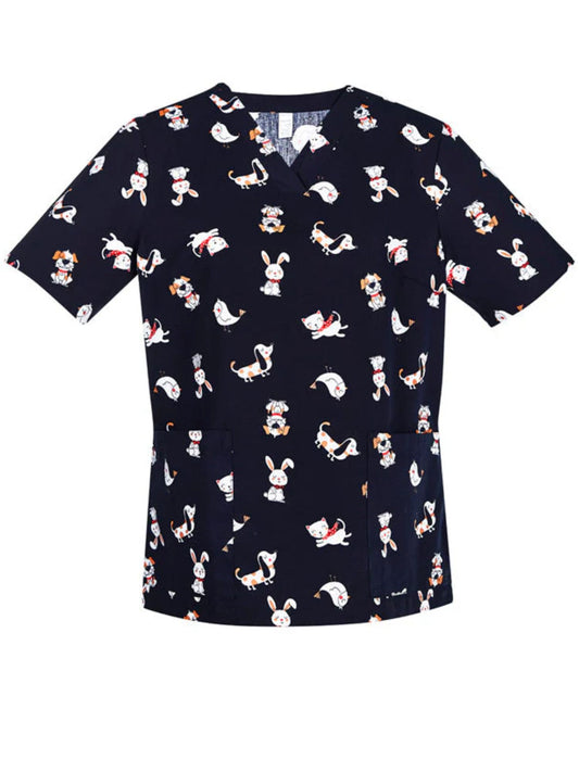 Best Friends Womens Scrub Top