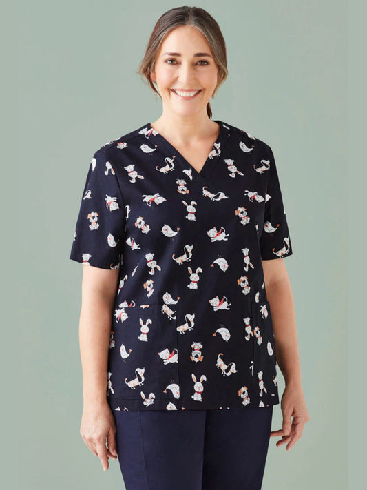 Best Friends Womens Scrub Top