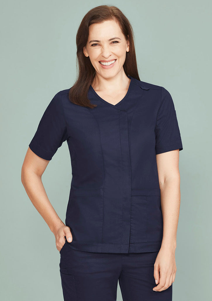 Parks Womens Zip Front Crossover Scrub Top