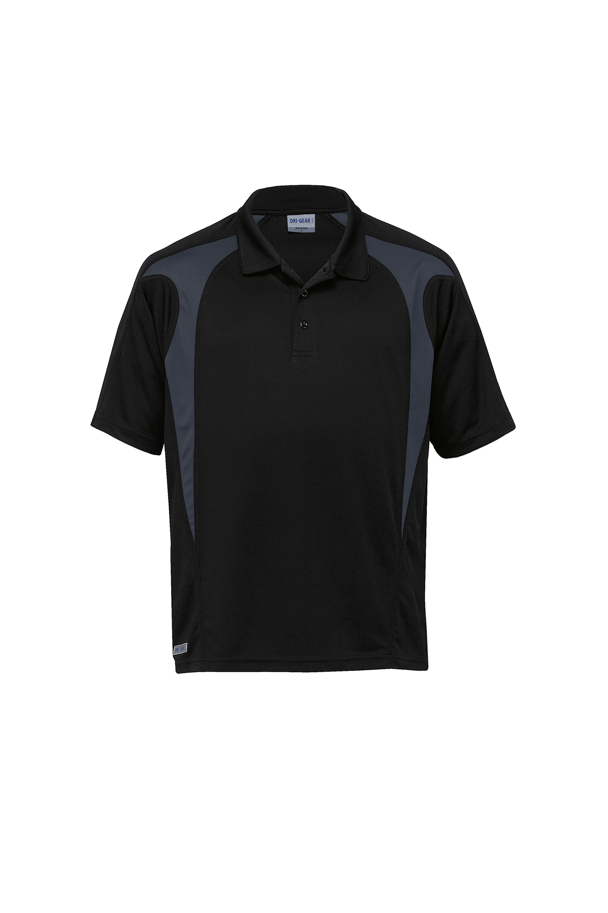 Dri Gear Spliced Polo - Black/Charcoal