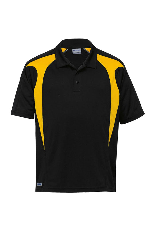 Dri Gear Spliced Polo - Black/Gold