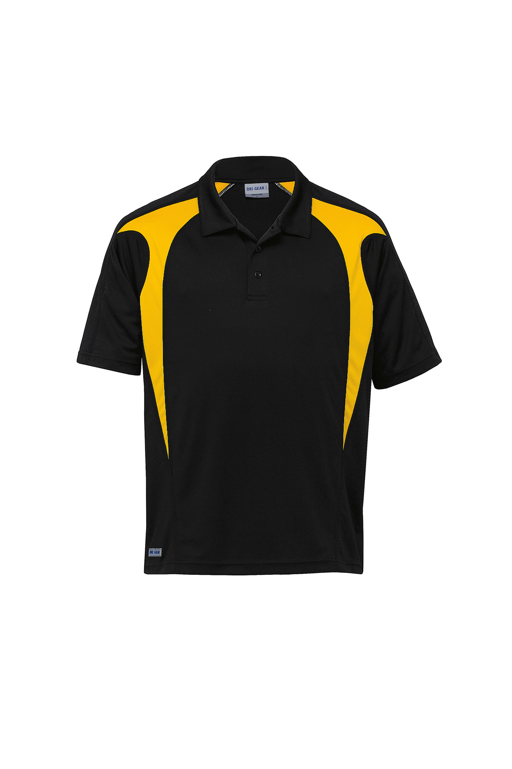 Dri Gear Spliced Polo - Black/Gold