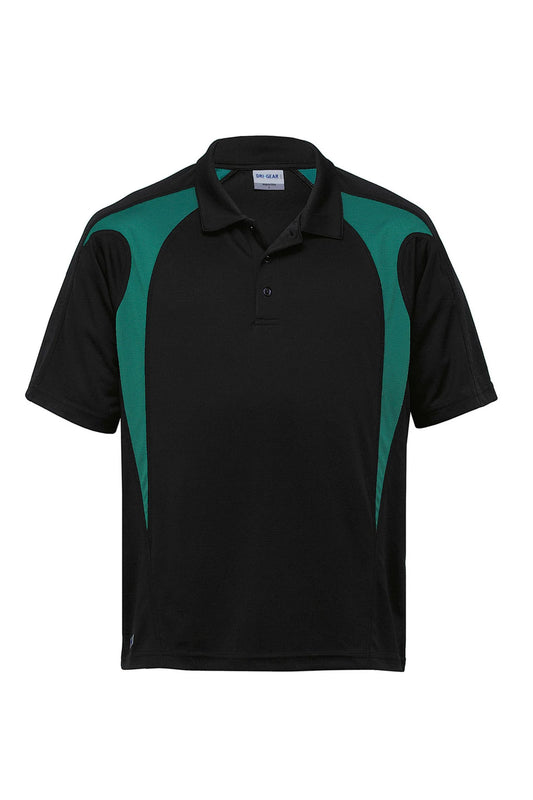 Dri Gear Spliced Polo - Black/Green