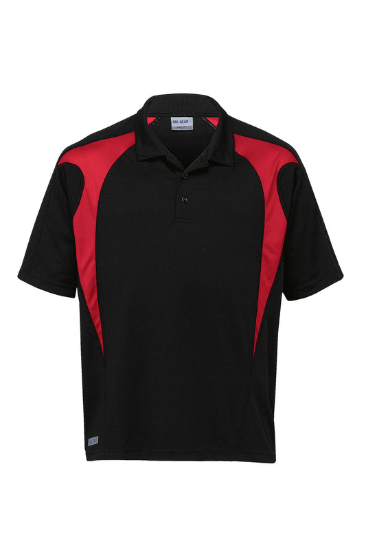 Dri Gear Spliced Polo - Black/Pumpkin