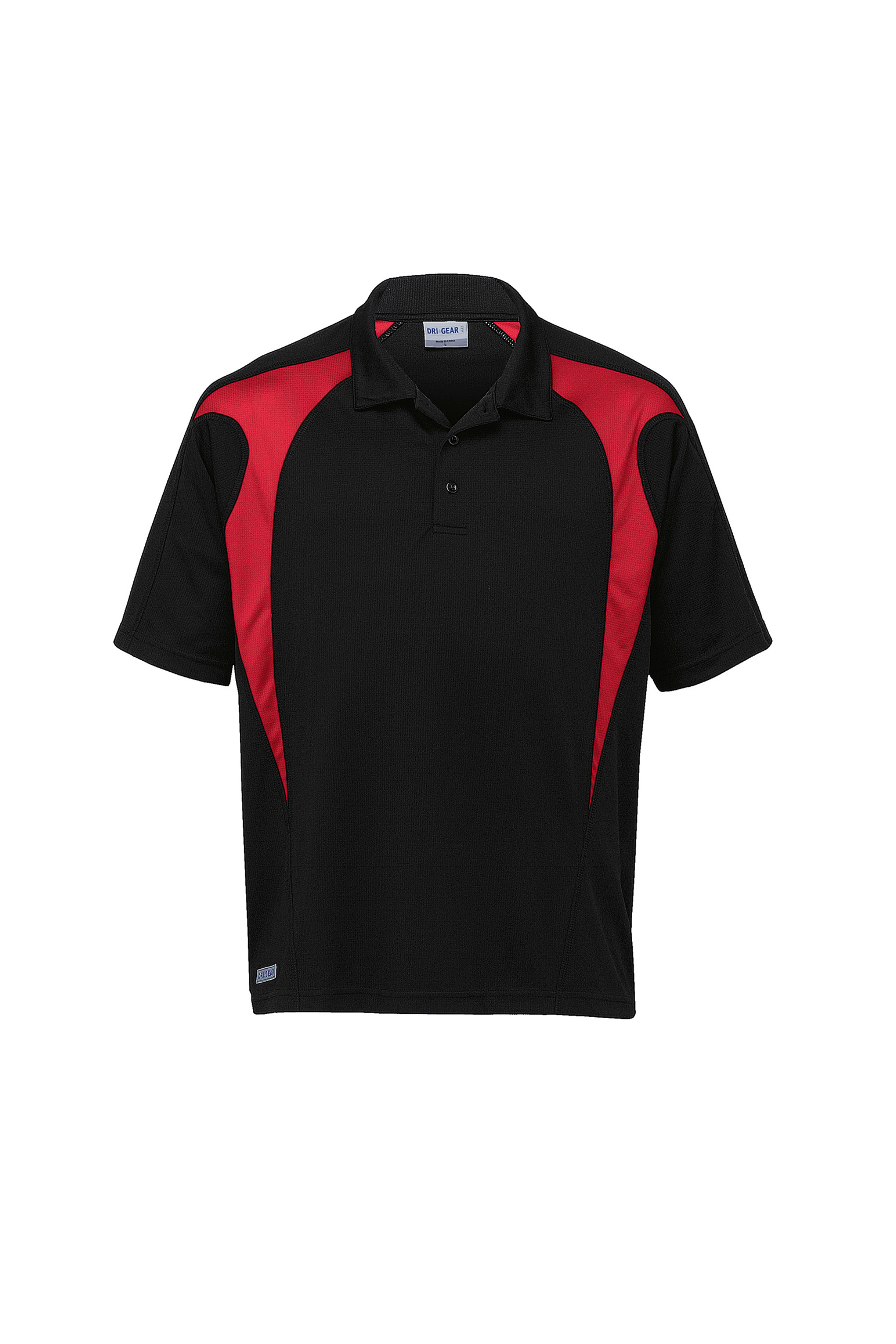 Dri Gear Spliced Polo - Black/Red