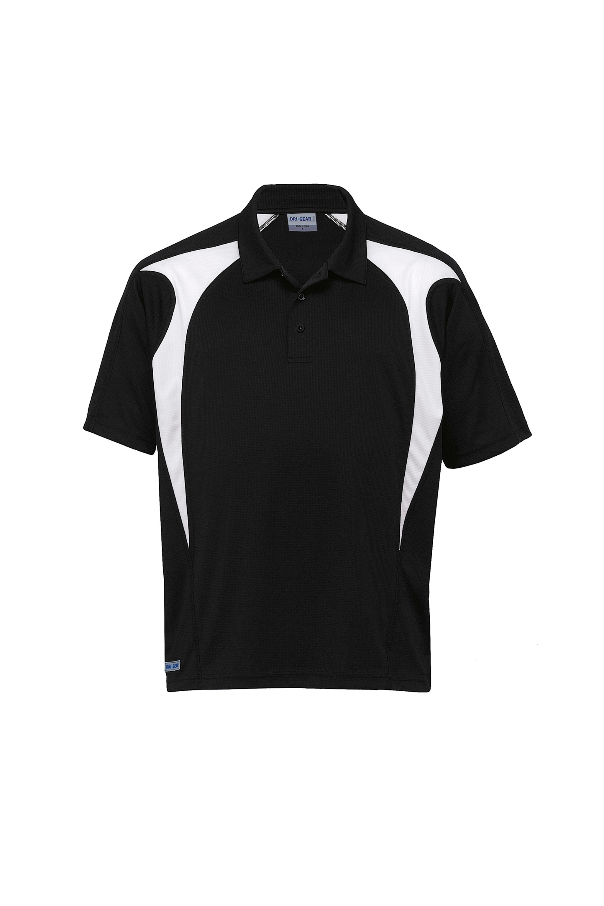 Dri Gear Spliced Polo - Black/White