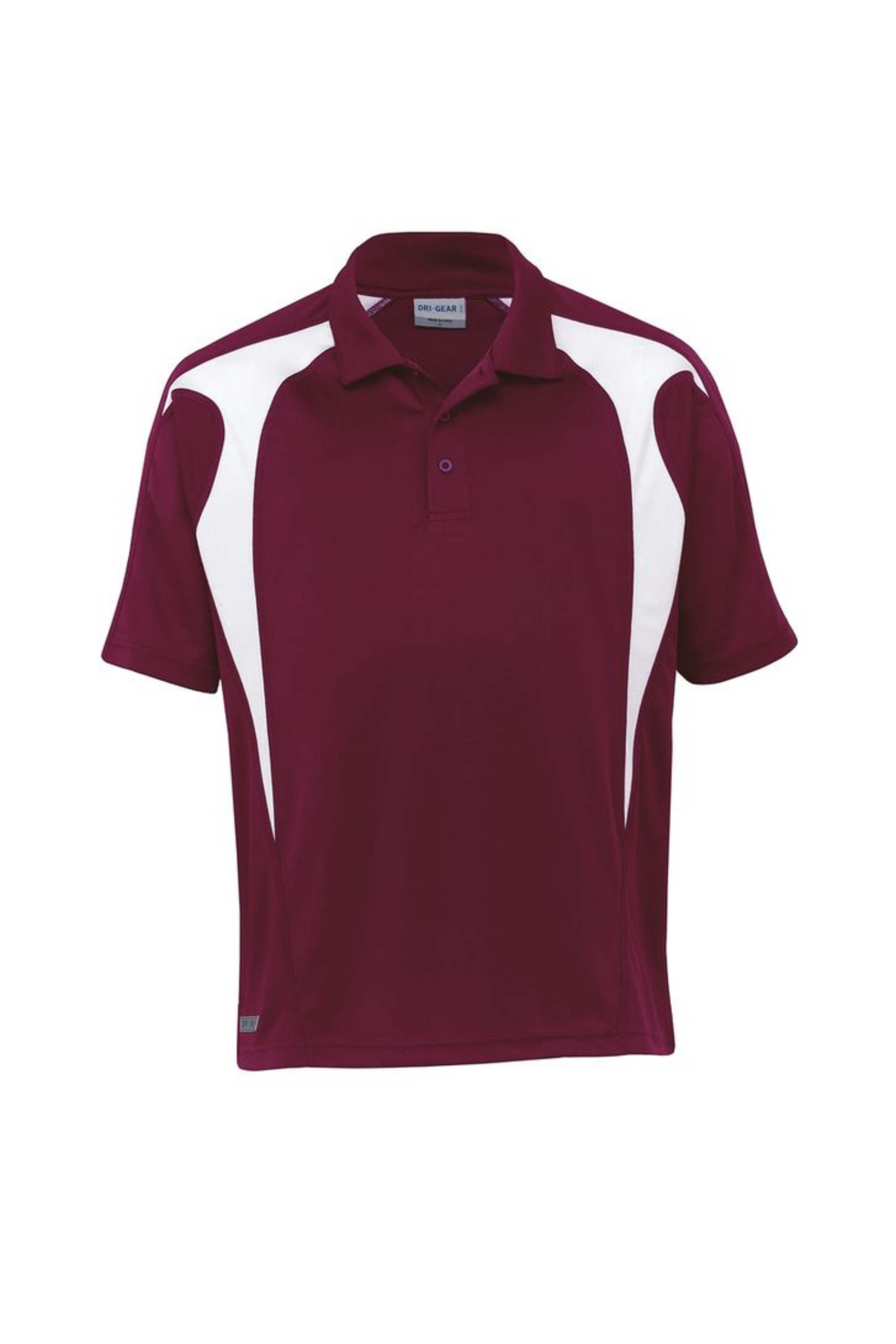 Dri Gear Spliced Polo - Maroon/White