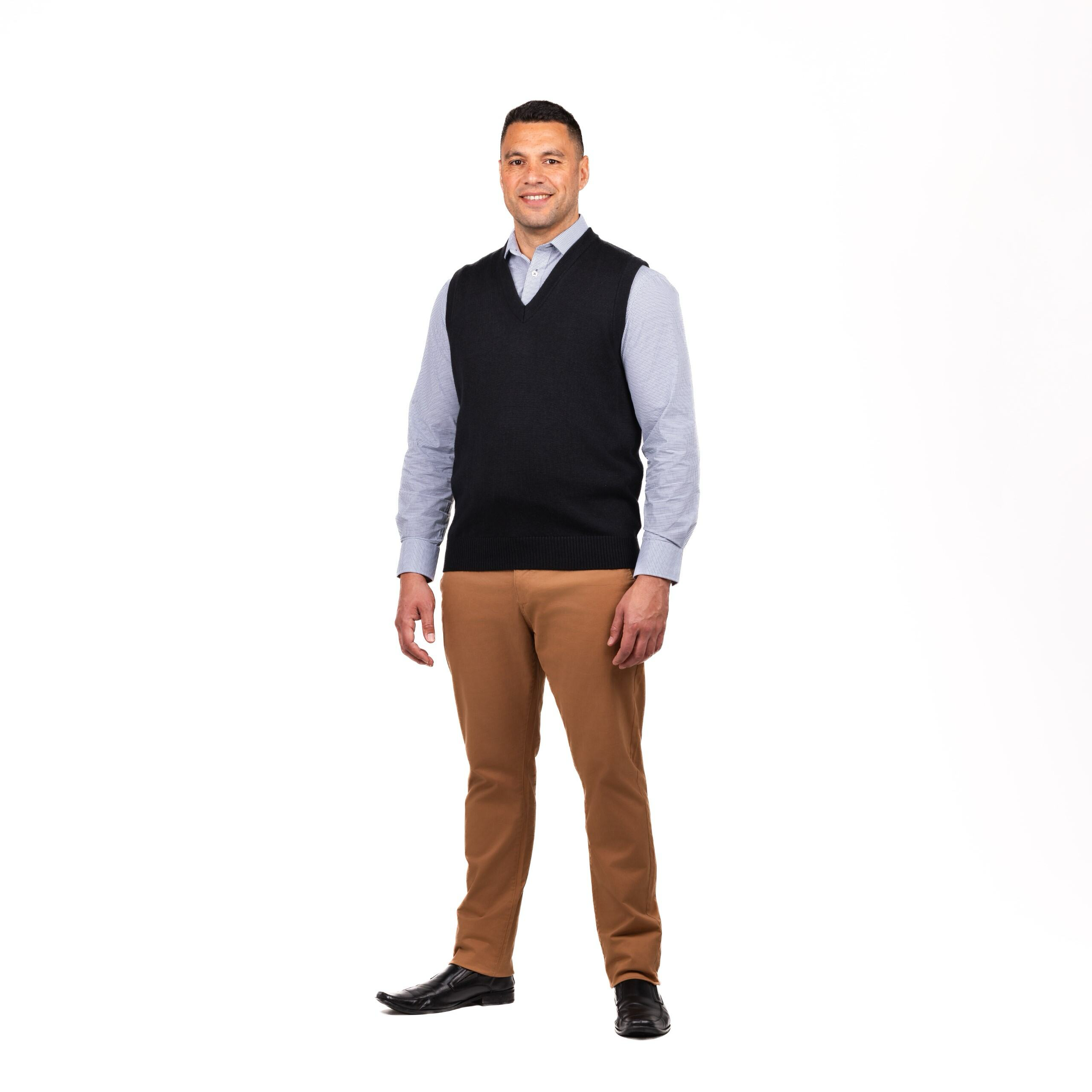 Merino Blend V Neck Vest