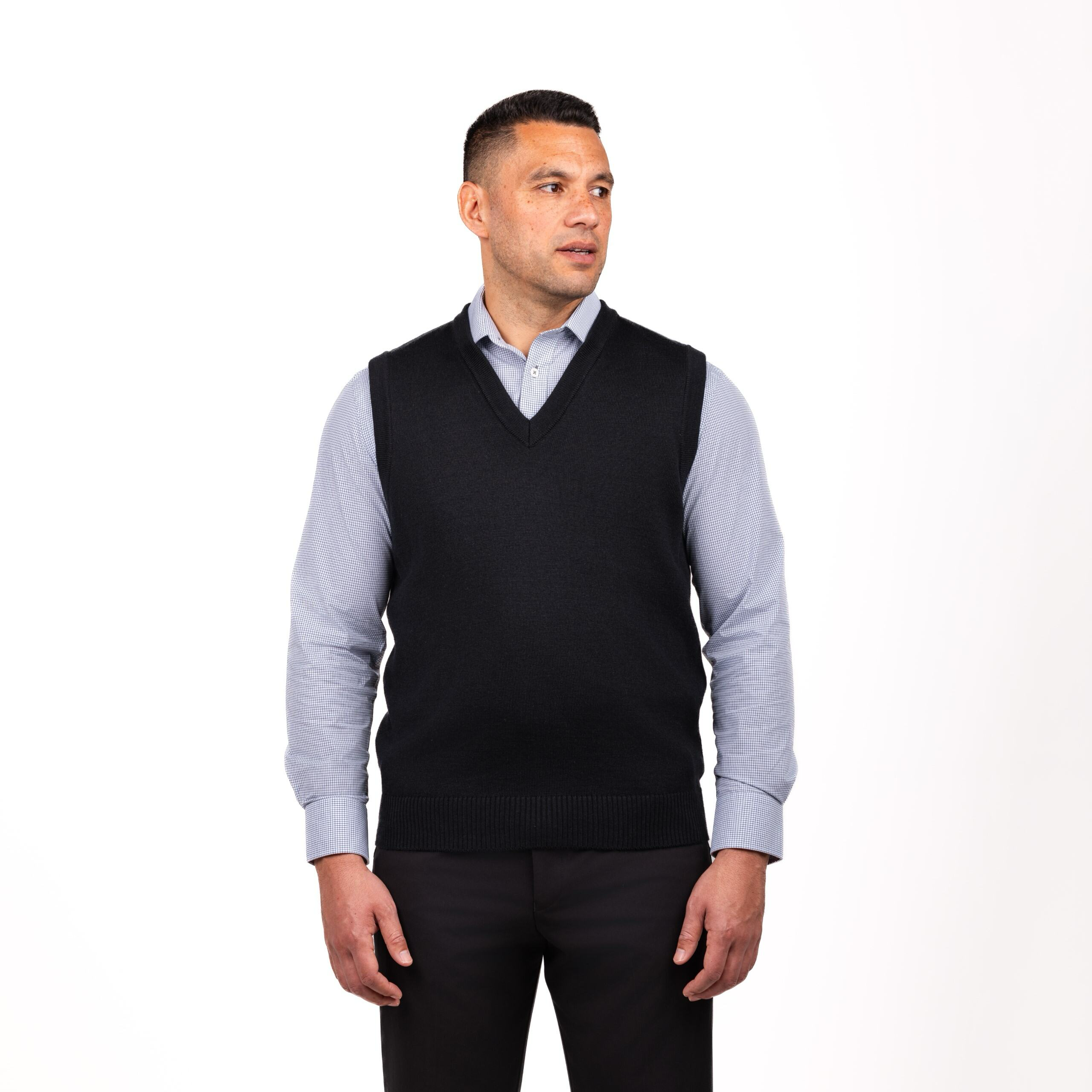 Merino Blend V Neck Vest