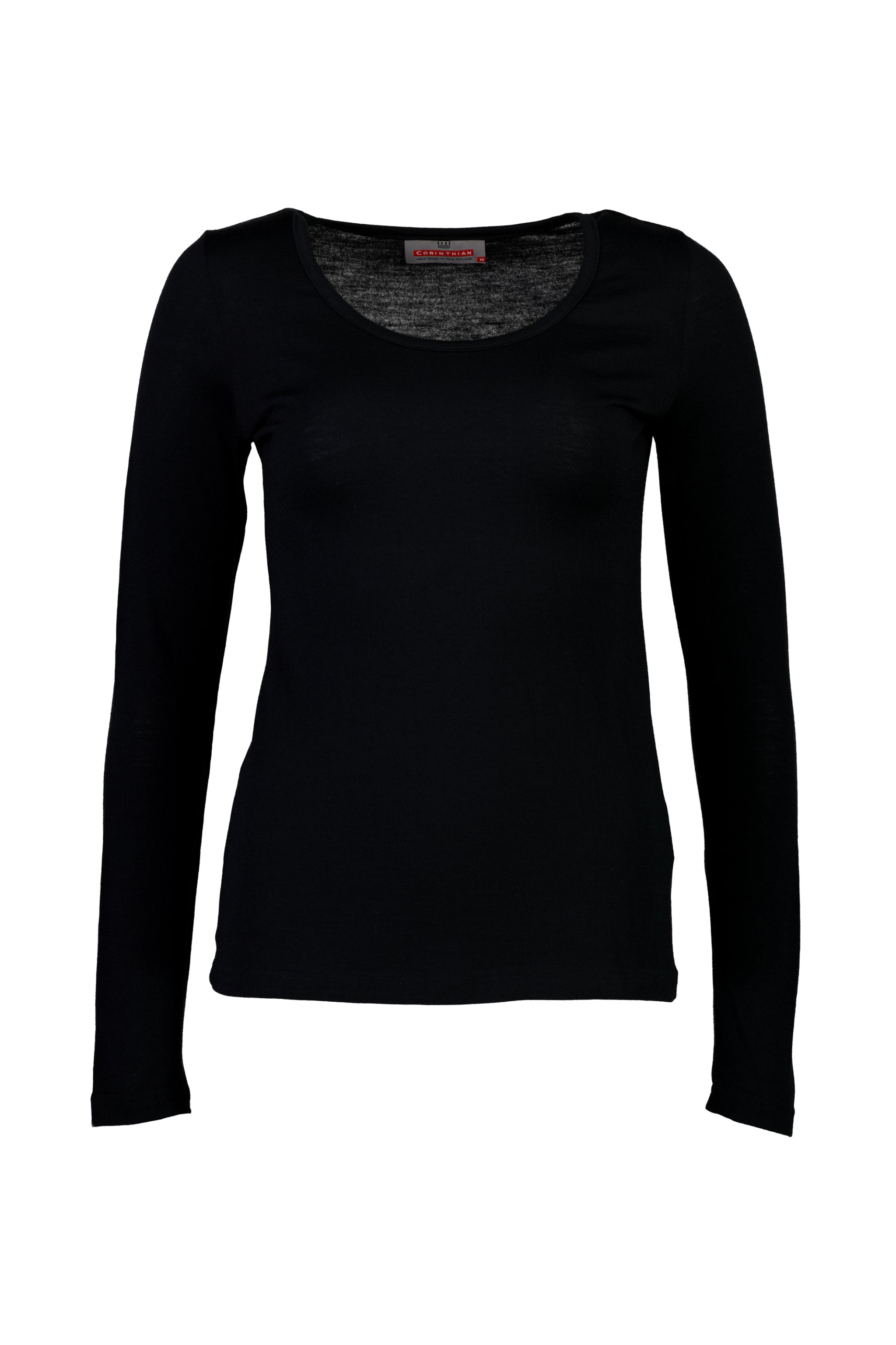 Merino Long Sleeve Scoop Neck Top