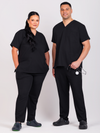 Unisex Arlo Scrub Top - Black