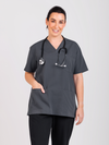 Unisex Arlo Scrub Top - Gunmetal