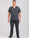 Unisex Arlo Scrub Top - Gunmetal