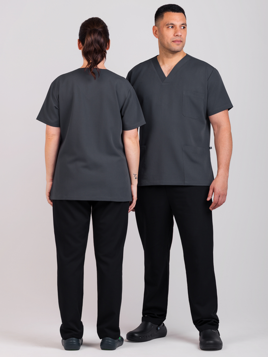 Unisex Arlo Scrub Top - Gunmetal