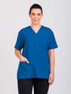 Unisex Arlo Scrub Top - Cobalt