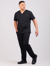 Unisex Arlo Scrub Top - Black