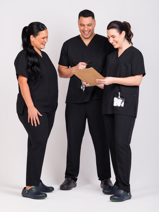 Unisex Arlo Scrub Top - Black