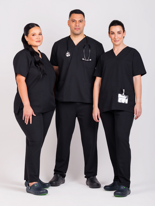 Unisex Arlo Scrub Top - Black