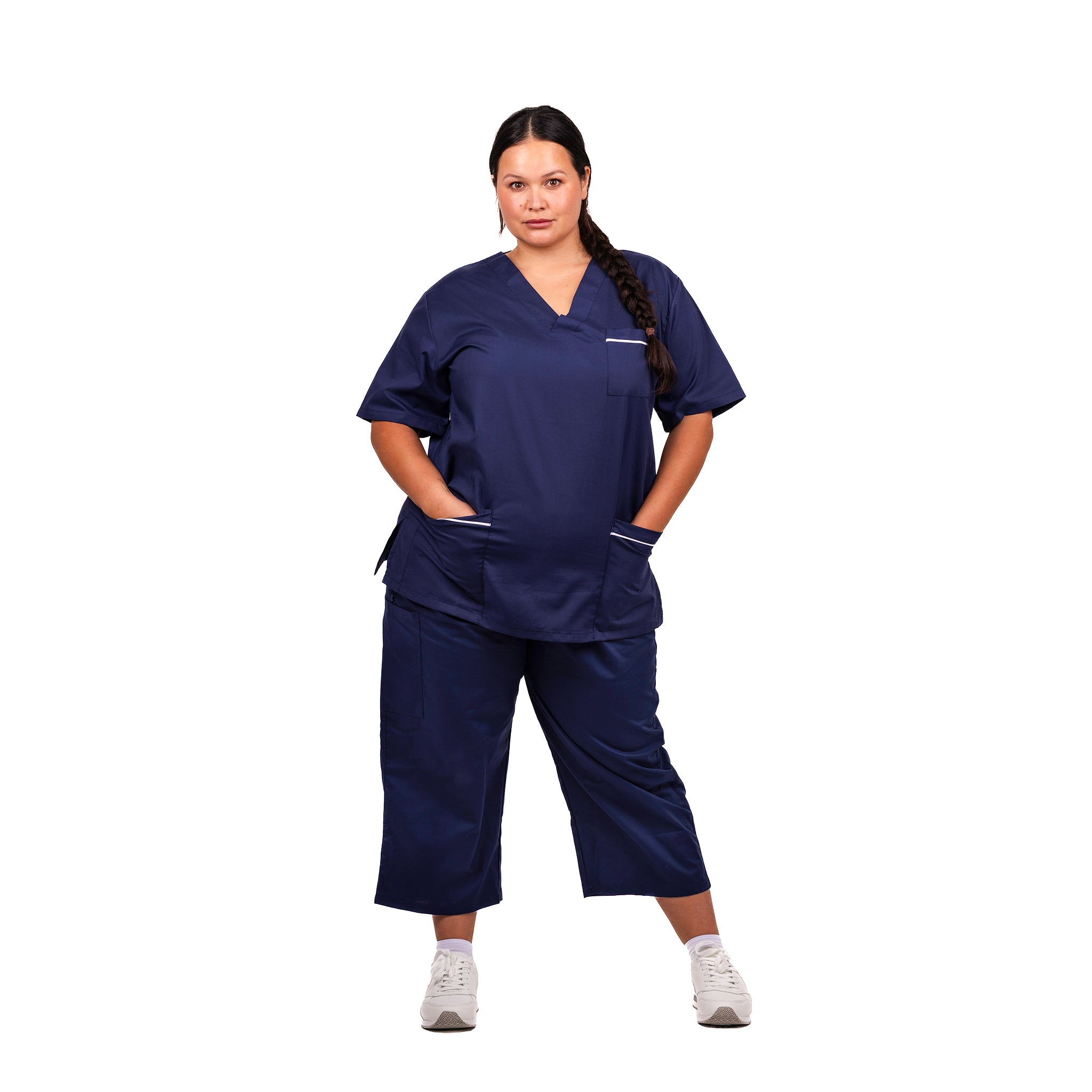 90° Wash V Neck Scrub Top