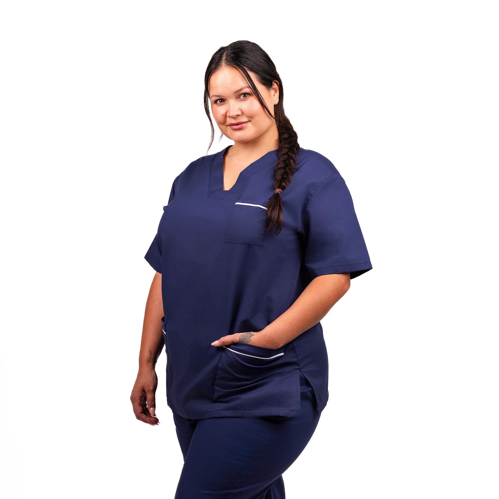 90° Wash V Neck Scrub Top