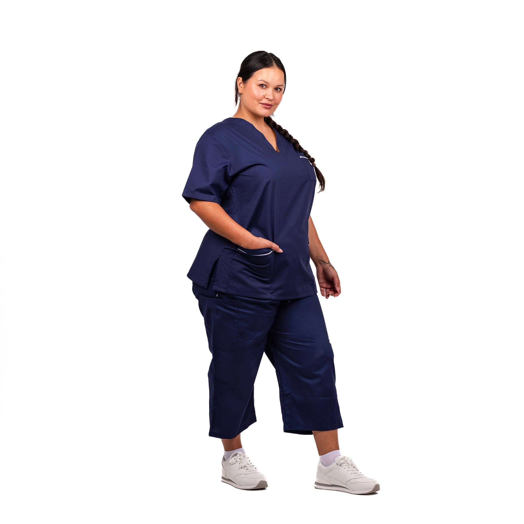 90° Wash V Neck Scrub Top