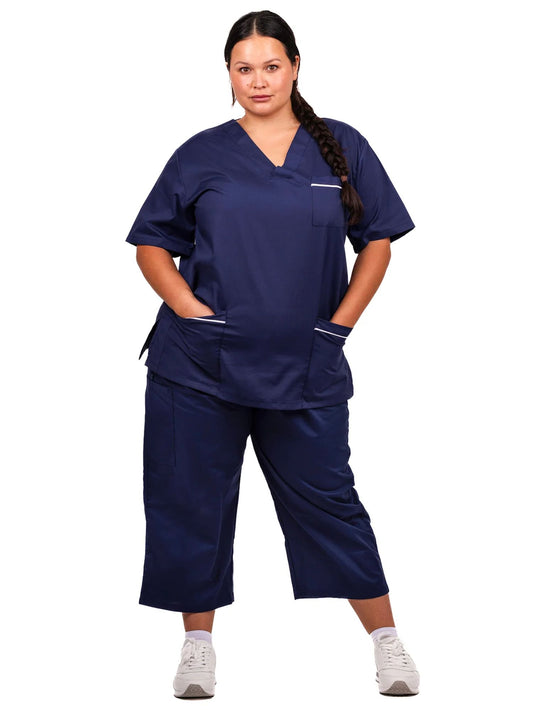 90° Wash V Neck Scrub Top