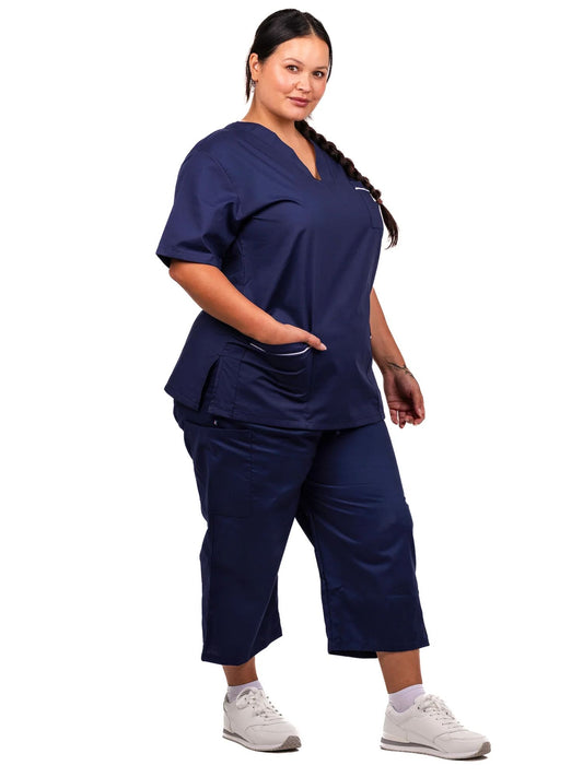 90° Wash V Neck Scrub Top