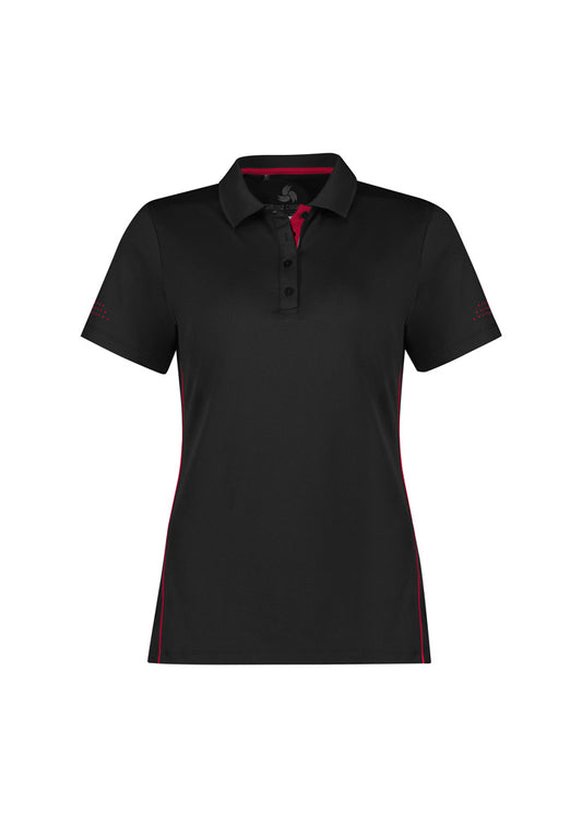 Womens Balance Short Sleeve Polo - Black/Red