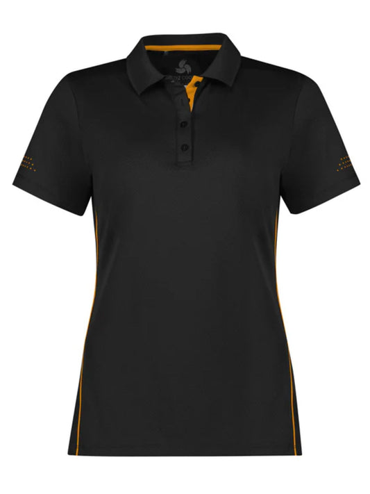 Womens Balance Short Sleeve Polo - Black/Gold